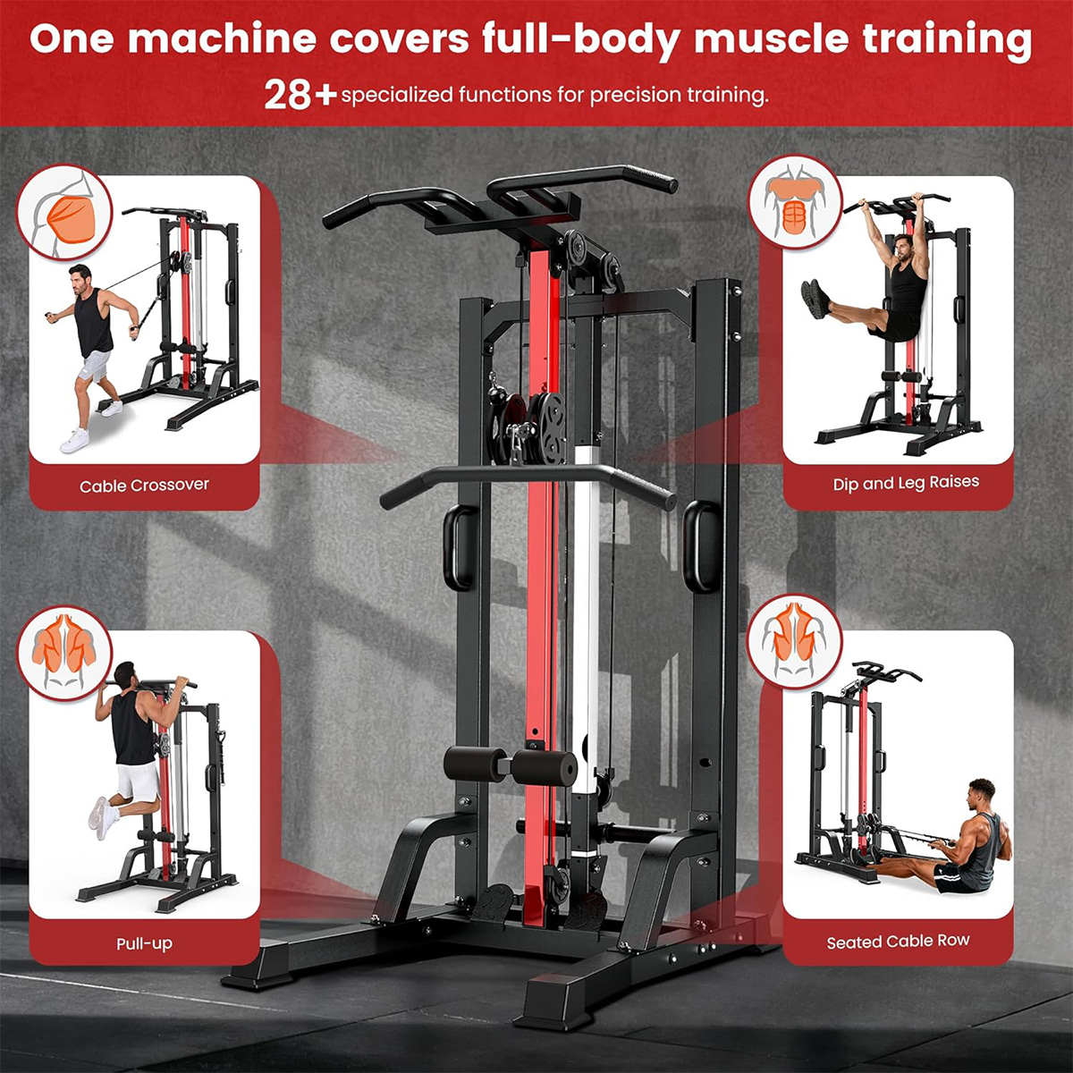 Pooboo Home Gym Machine - High - Leg Home Gym Workout ulasan dan harga