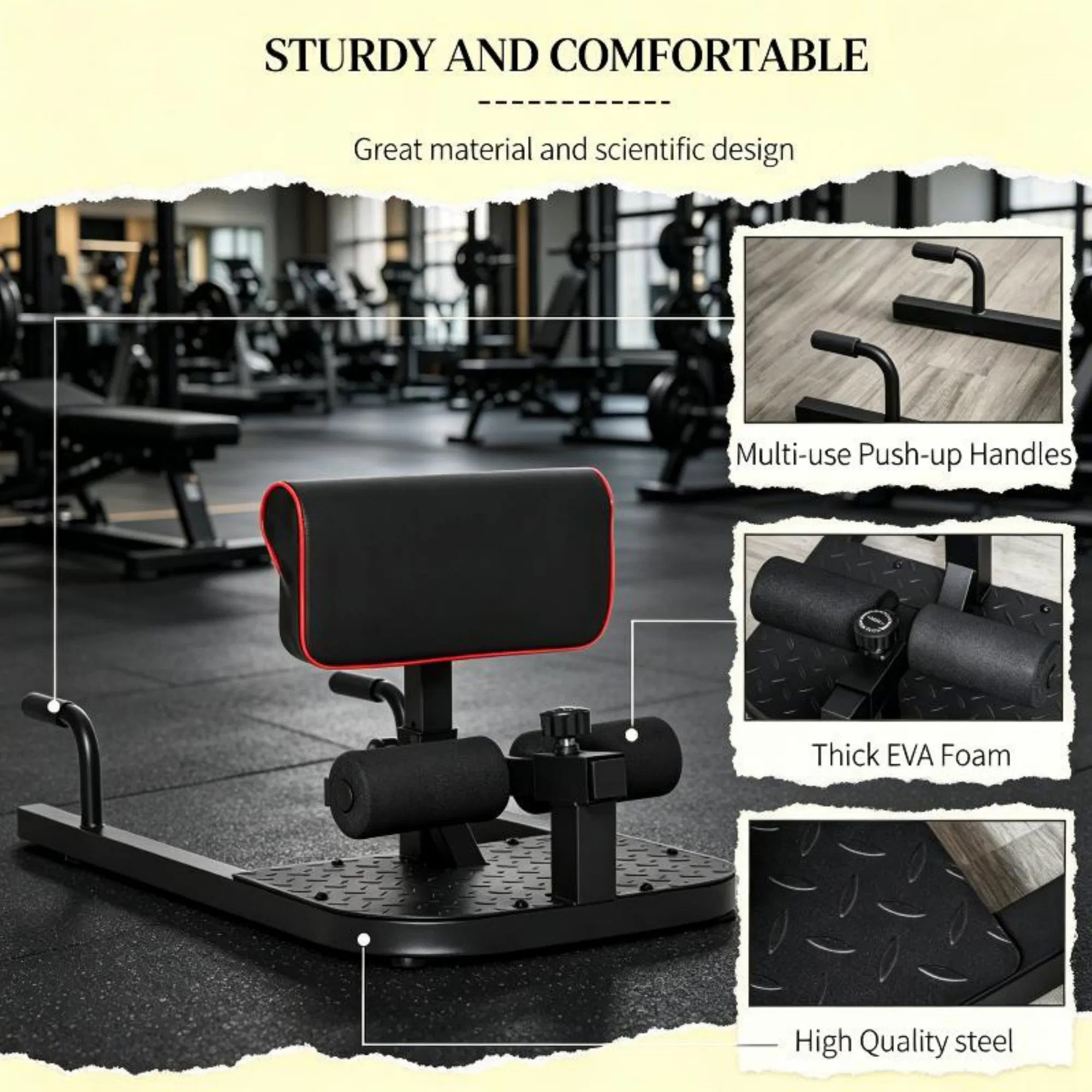 Black 3-in-1 Padded Push Up Si - All In One Gym Home Equipment ulasan dan harga