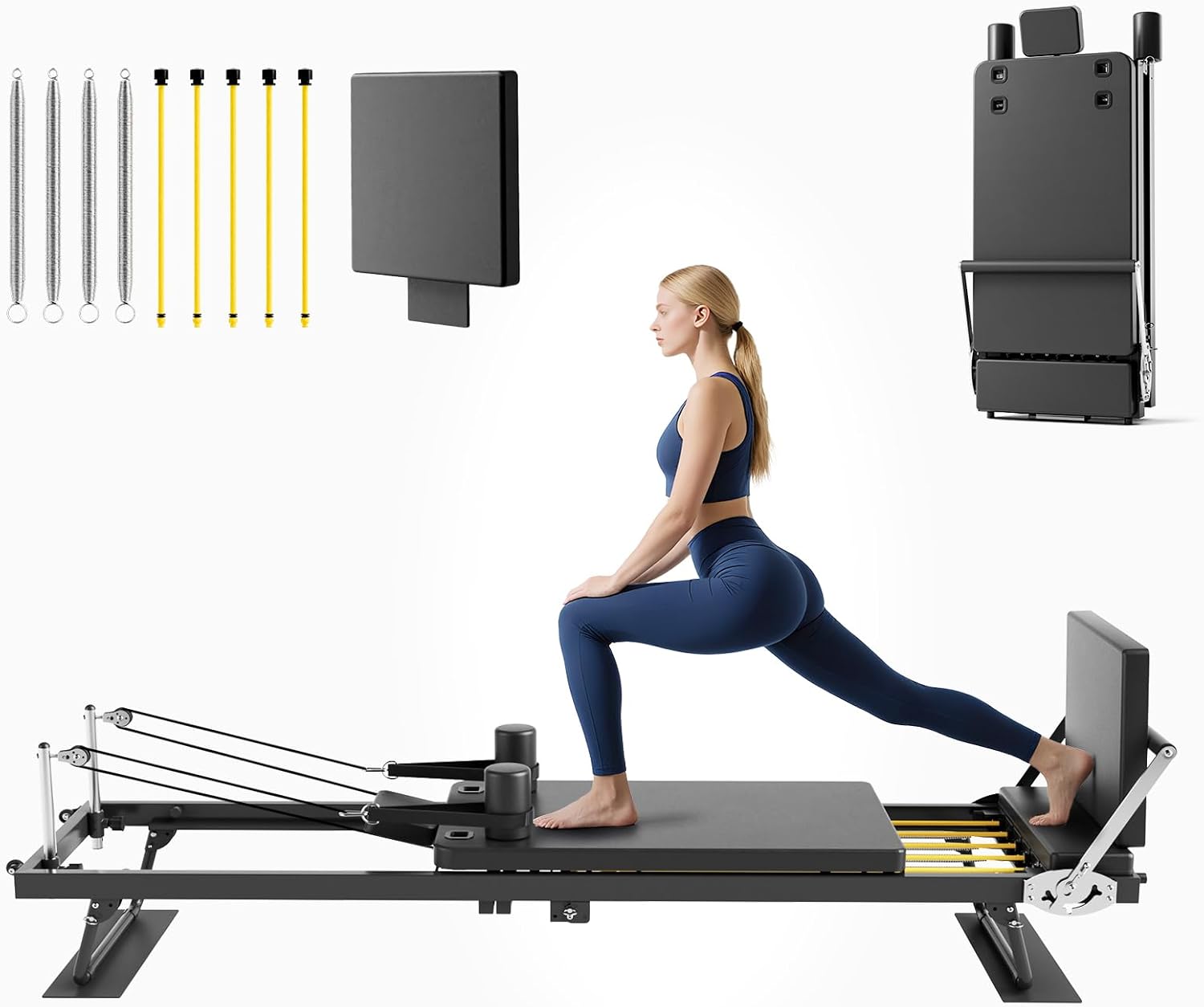 Foldable Pilates Reformer Mach - Leg Home Gym Workout ulasan dan harga