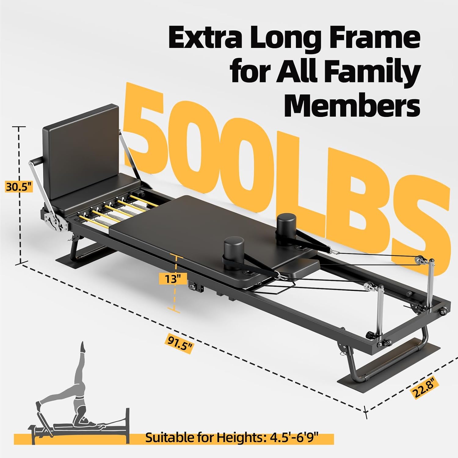 Foldable Pilates Reformer Mach - Leg Home Gym Workout ulasan dan harga